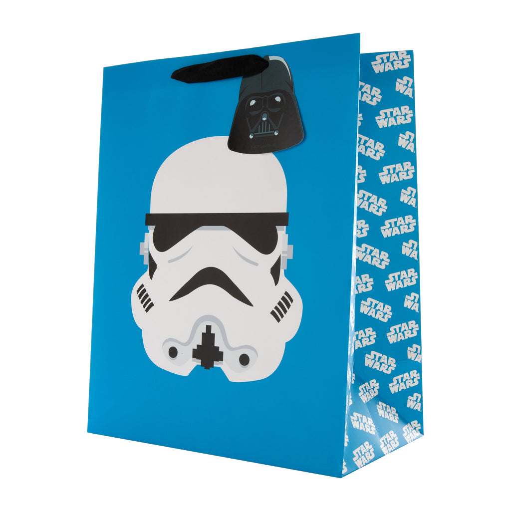 Any Occasion Large Gift Bag - Blue Star Wars™ Stormtrooper & Darth Vader Design