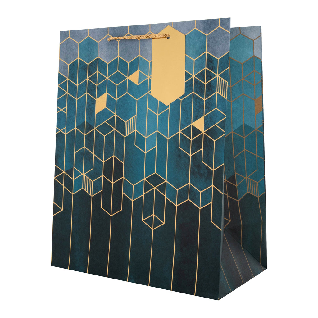 Large Gift Bag - Dark Geometric Design