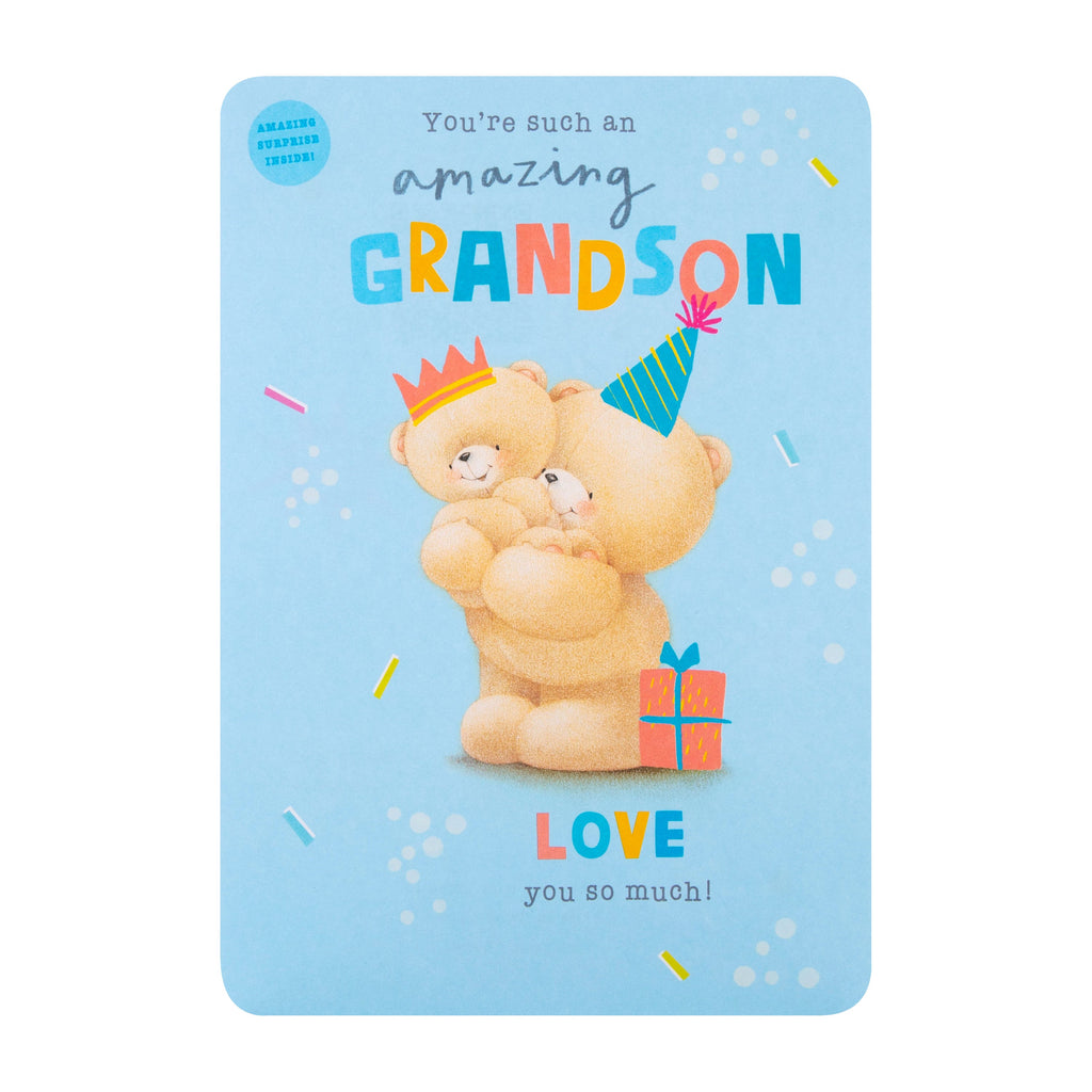 Interactive Forever Friends Birthday Card for Grandson with QR Code