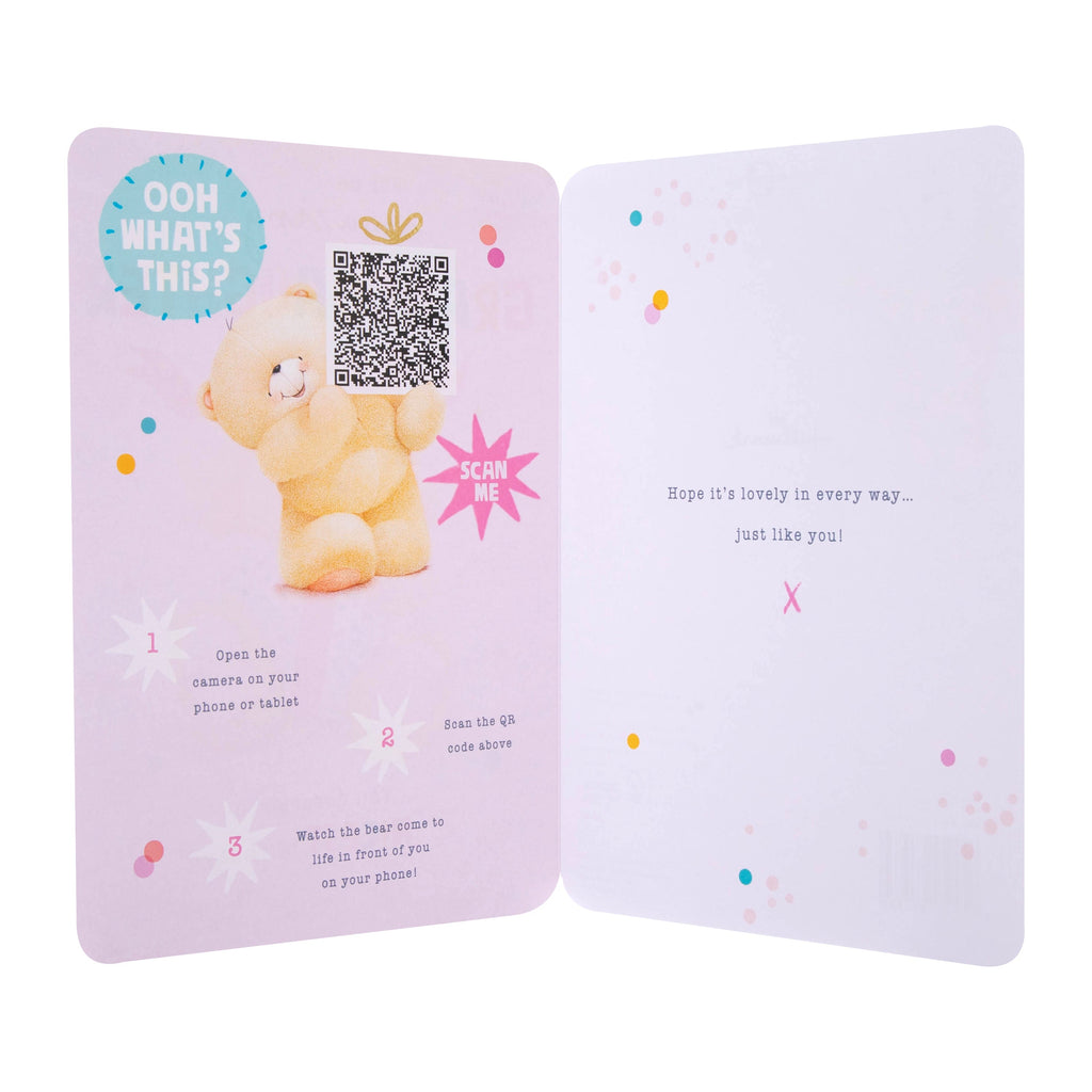 Interactive Forever Friends Birthday Card for Granddaughter with QR Code