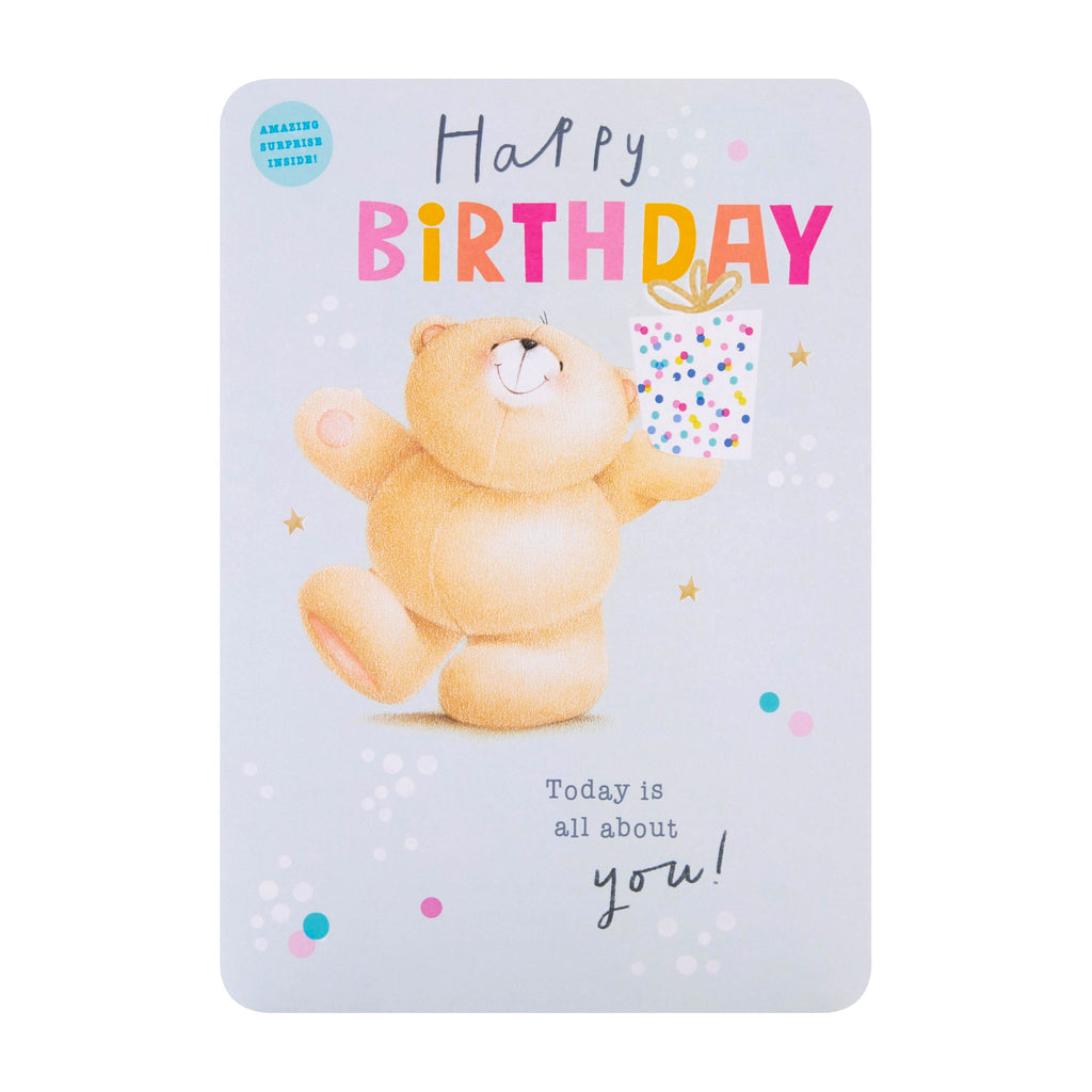 Interactive Green Forever Friends Birthday Card for Her with QR Code