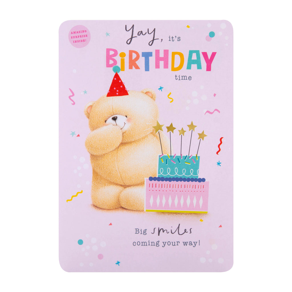 Interactive Pink Forever Friends Birthday Card for Her with QR Code