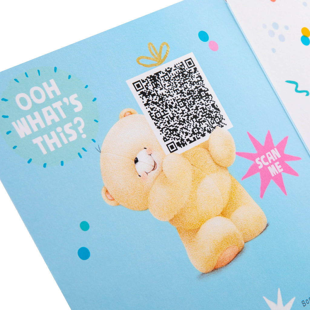 Interactive Forever Friends Birthday Card for Him with QR Code