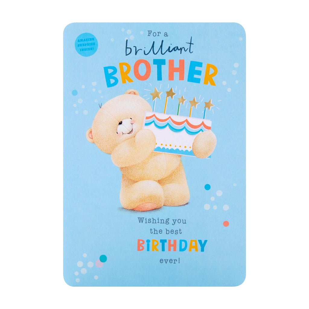 Interactive Forever Friends Birthday Card for Brother with QR Code