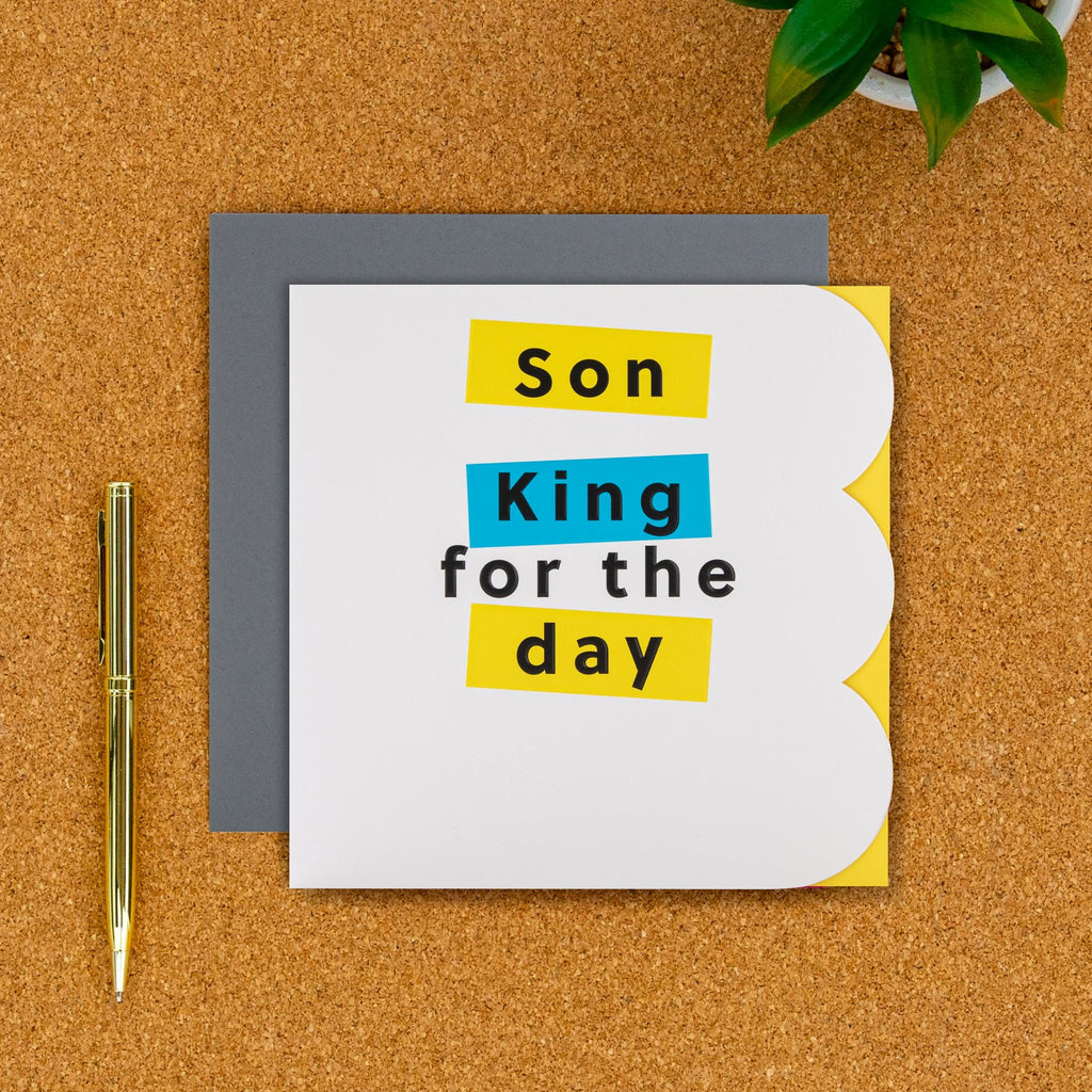 Birthday Card for Son - RNIB 'King For The Day' with Braille Design