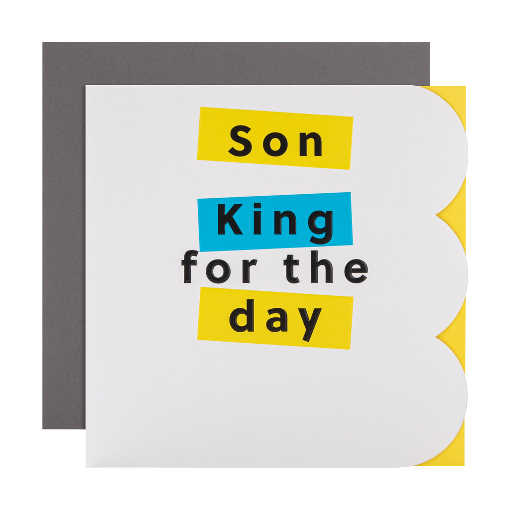 Birthday Card for Son - RNIB 'King For The Day' with Braille Design