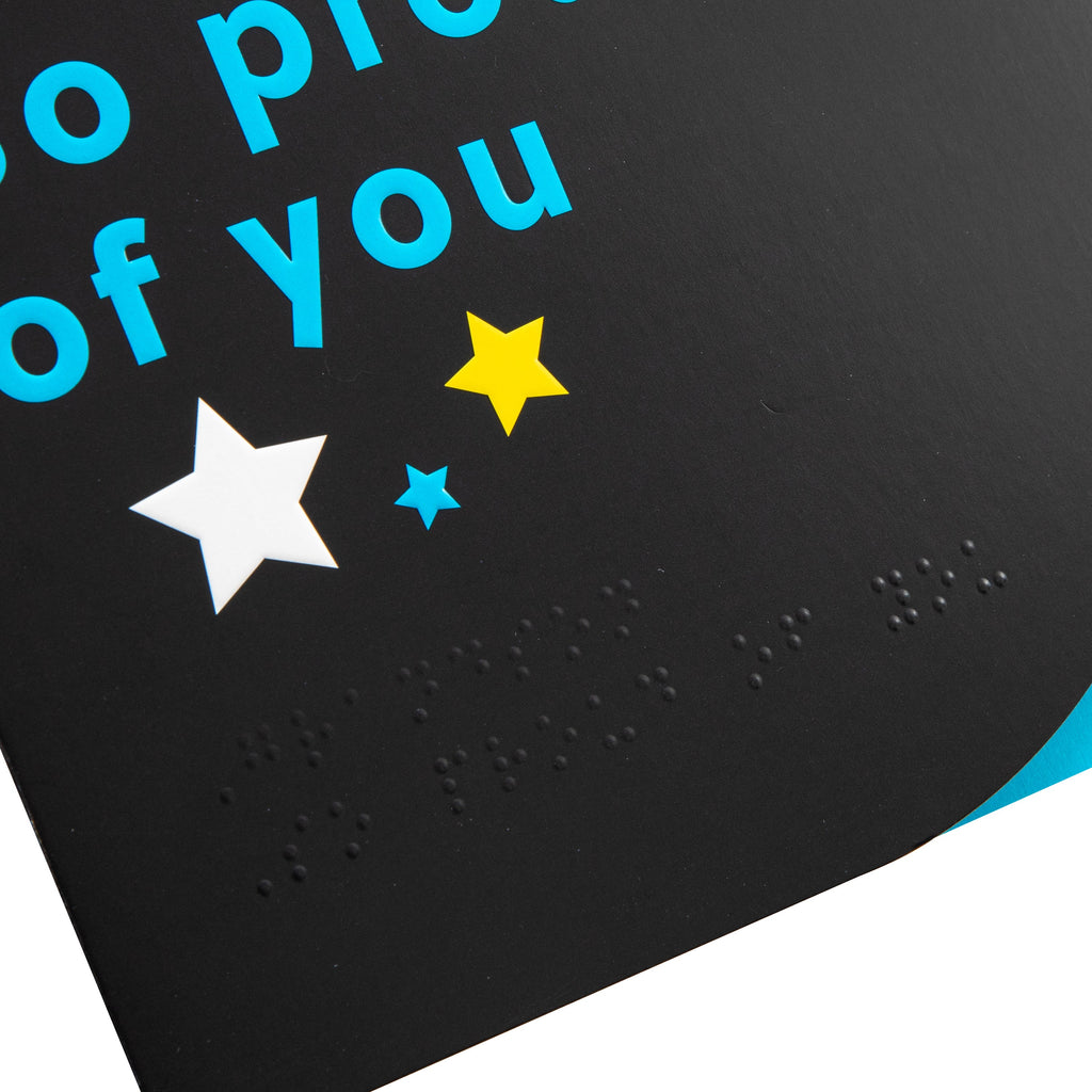 Birthday Card for Grandson - RNIB 'So Proud Of You' with Braille Design