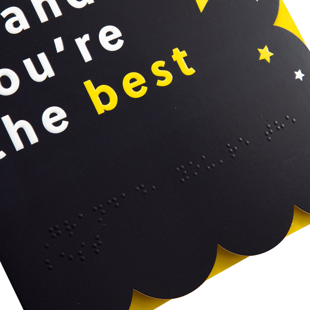 Birthday Card for Grandad - RNIB 'You're the best' with Braille Design