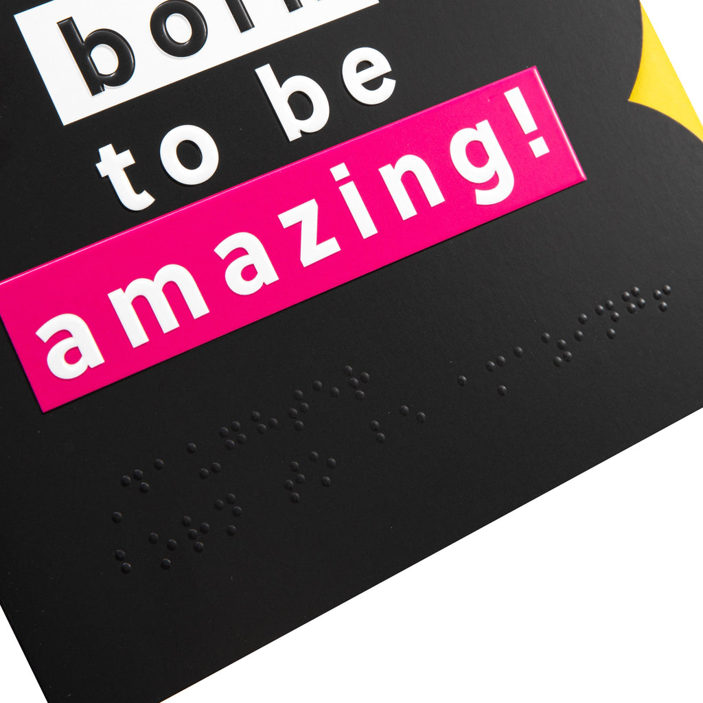 Birthday Card for Daughter - RNIB 'Born To Be Amazing' with Braille Design