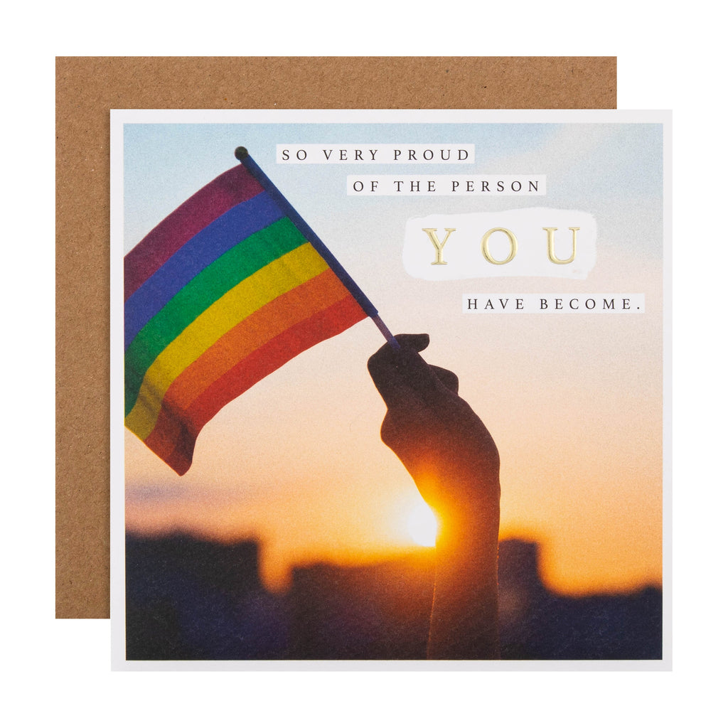 Any Occasion Birthday Card - LGBTQ+ Pride Flag Photo Design