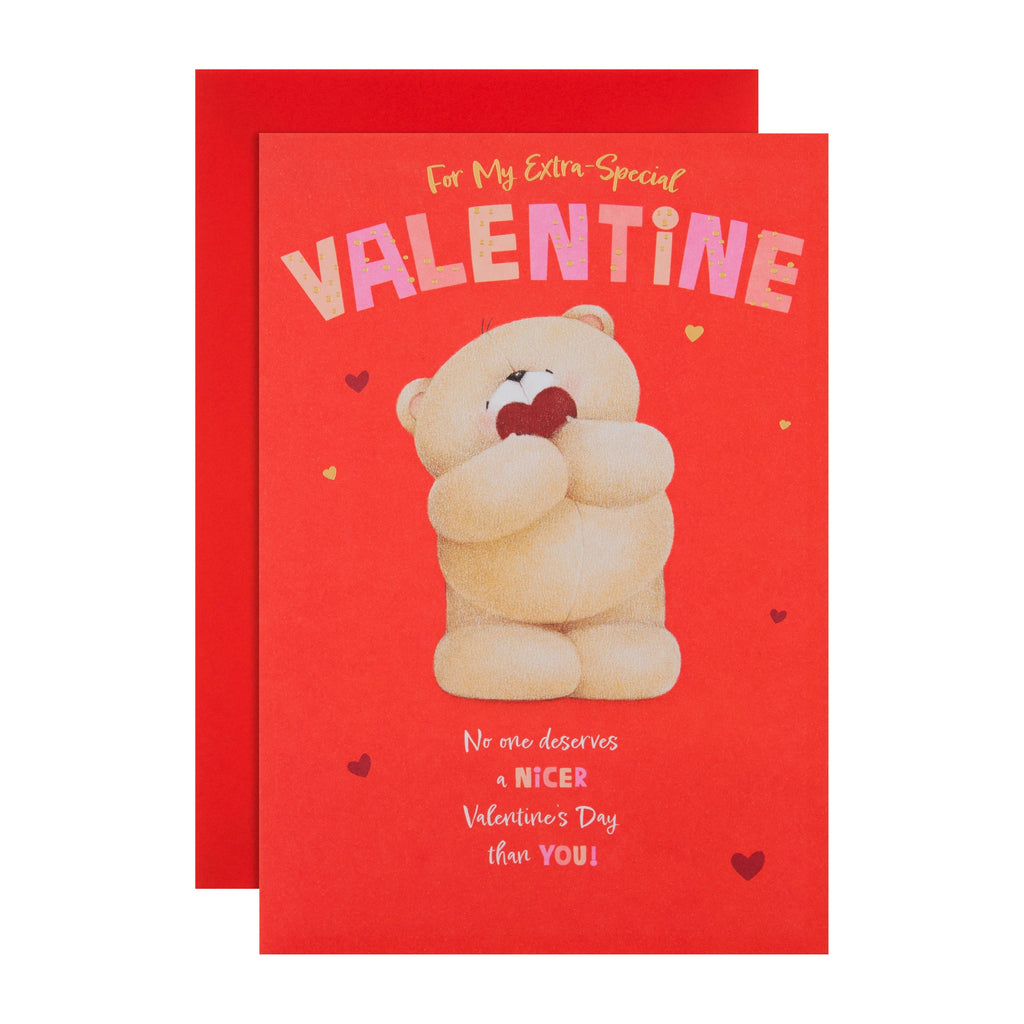 Valentine's Day Card - Forever Friends Bear Heart