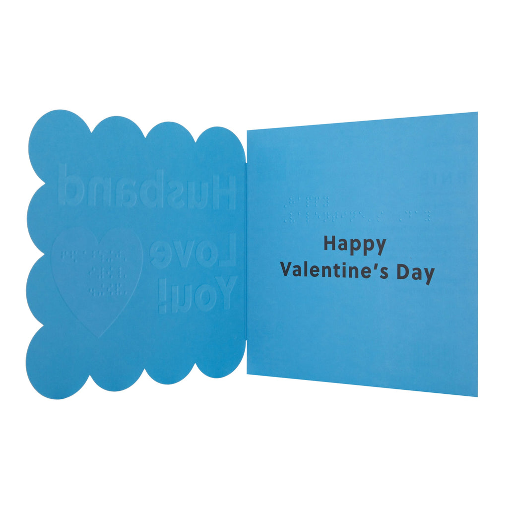 Valentine's Day Card for Husband - RNIB Text Design with Braille