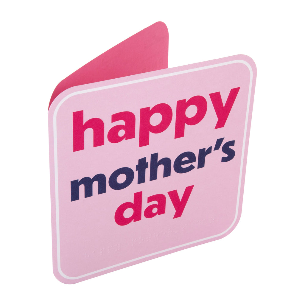 Mother's Day Card - RNIB Light Pink Design with Braille
