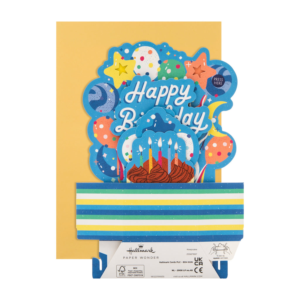 Birthday Card - 3D Pop-Up, Musical & Light-Up Birthday Cake Design