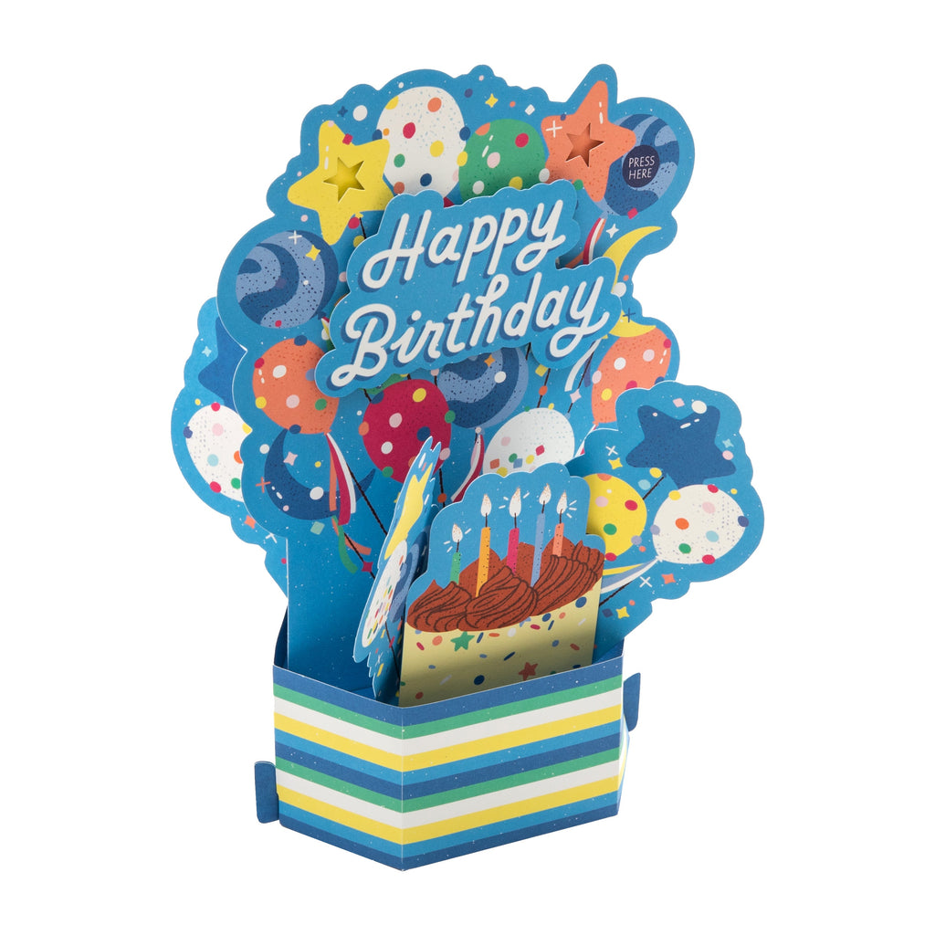 Birthday Card - 3D Pop-Up, Musical & Light-Up Birthday Cake Design