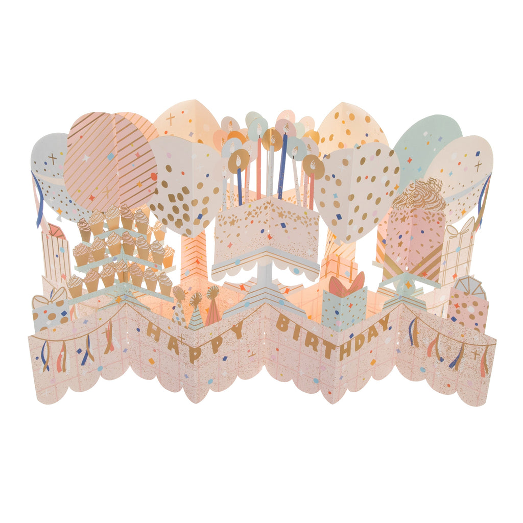 Jumbo Birthday Card - 3D Pop-Up Pink Party Decorations