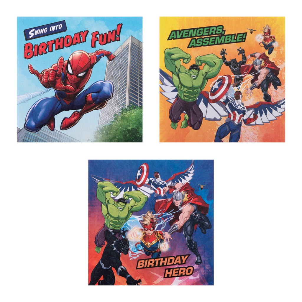 Multipack Birthday Cards - Pack of 10 in 5 MARVEL Designs