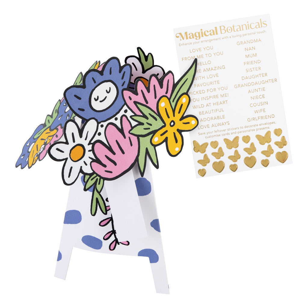 Magical Botanicals Pop Up ‘Wonders’ Card - 3D Colourful Florals Design