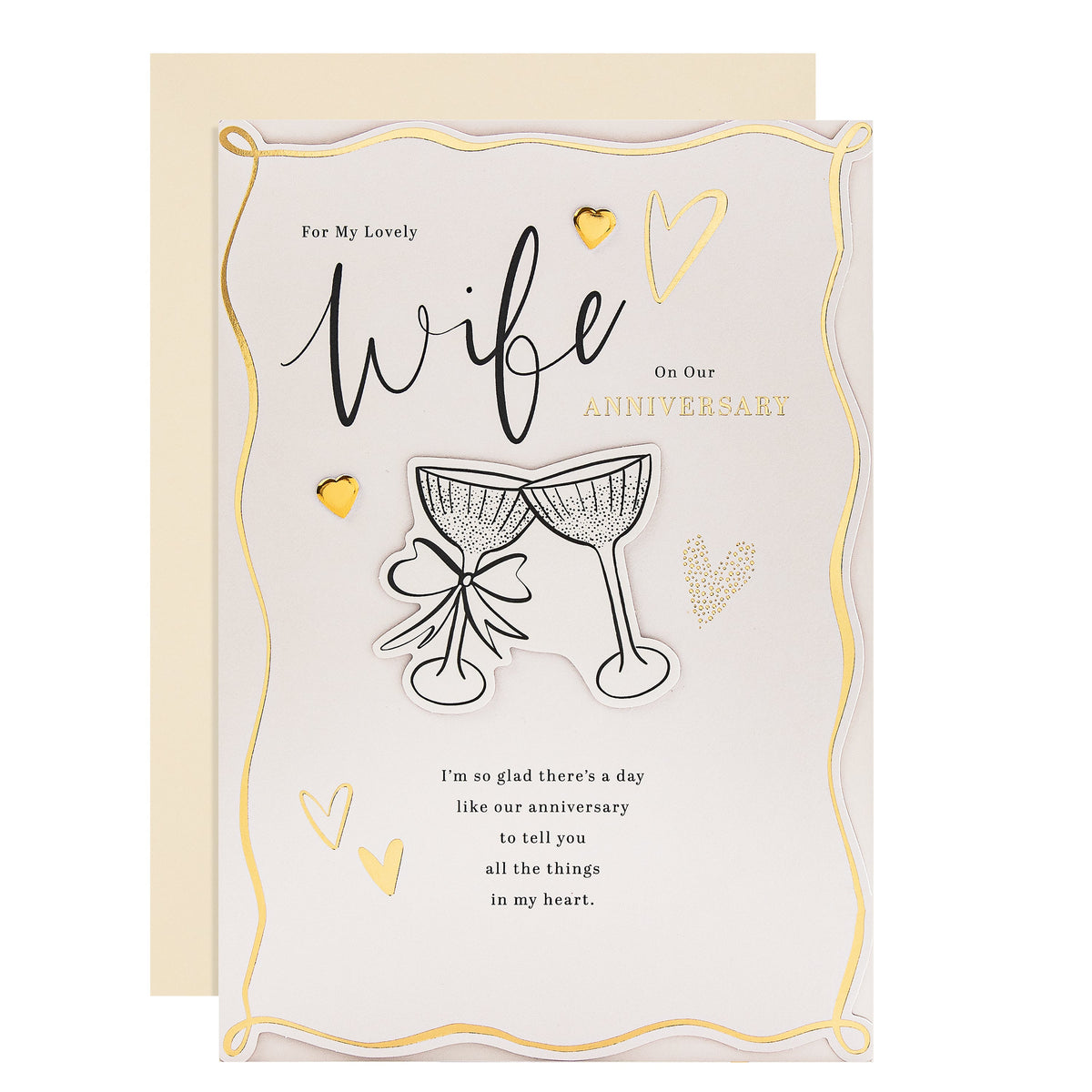 Gold Foil Hearts Anniversary Card for Wife | Hallmark