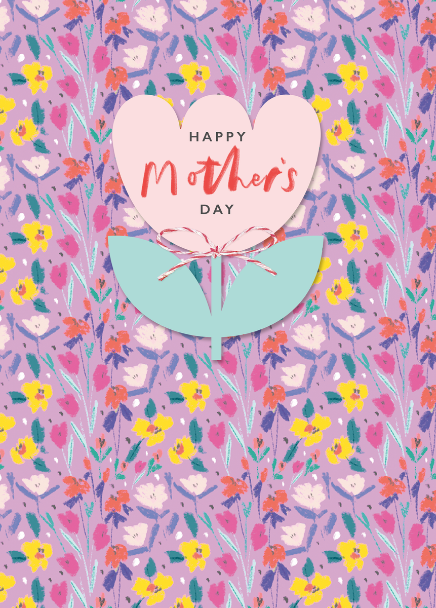 Personalised Floral Tulip Pattern Mother's Day Card | Hallmark UK