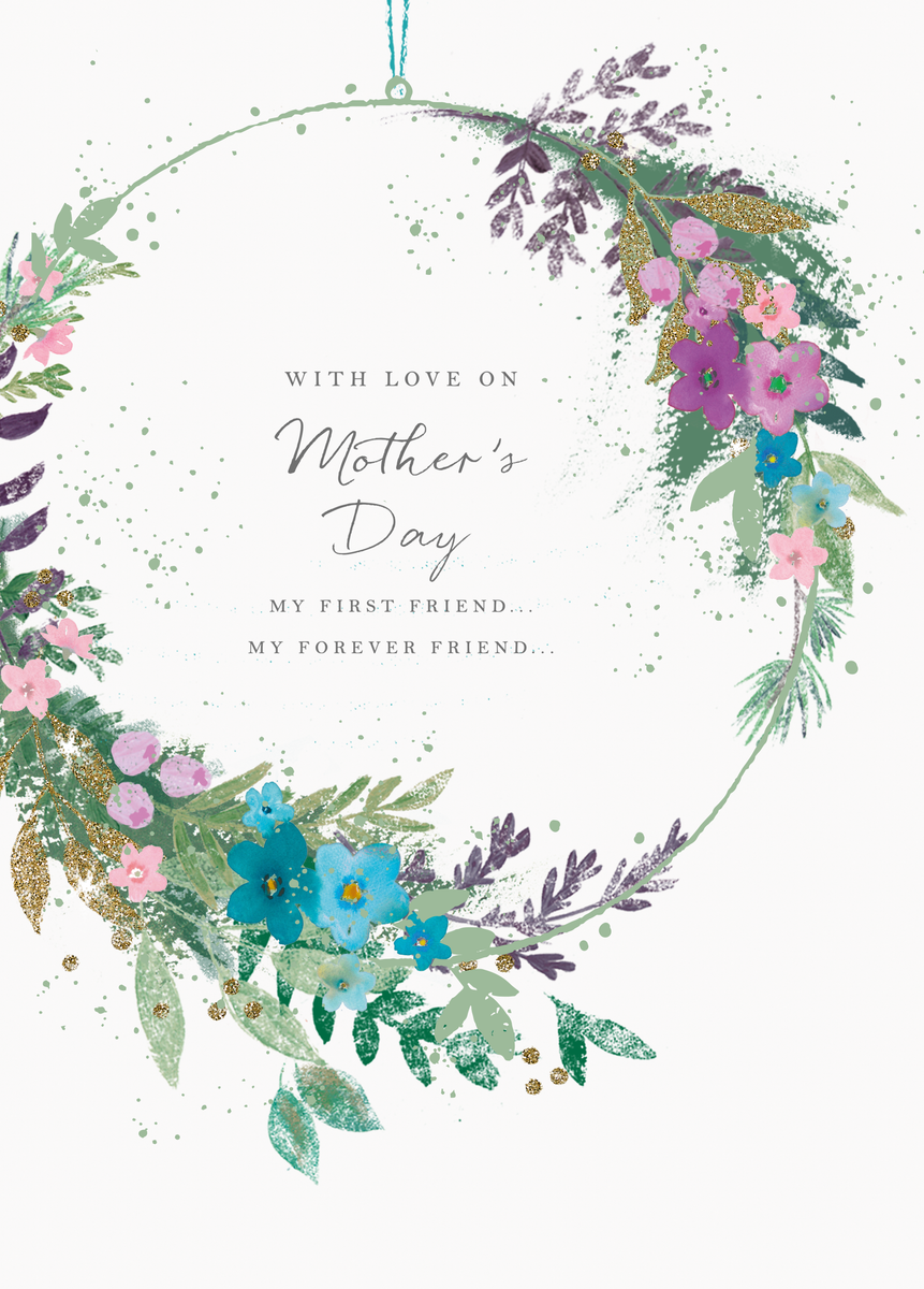 Personalised Floral Wreath With Love Mother's Day Card | Hallmark UK