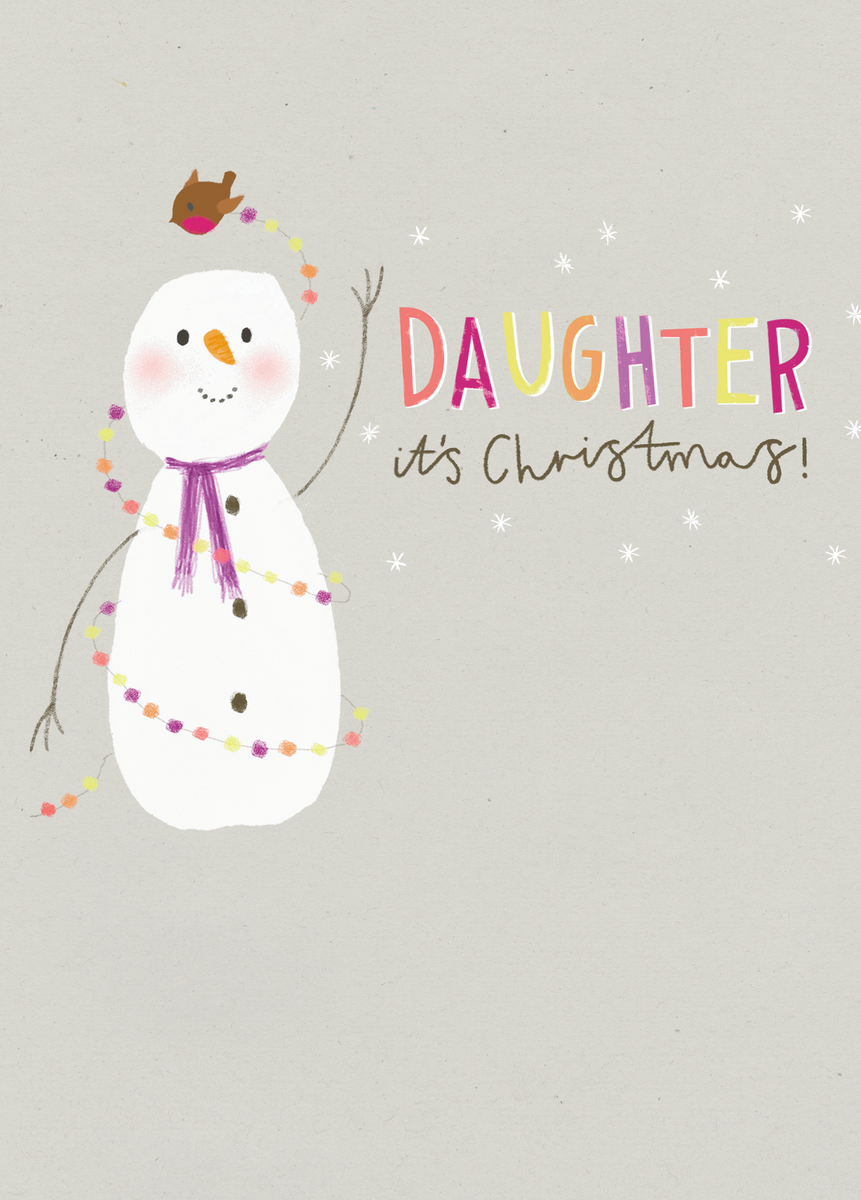 Personalised Daughter Cute Snowman Christmas Card – Hallmark