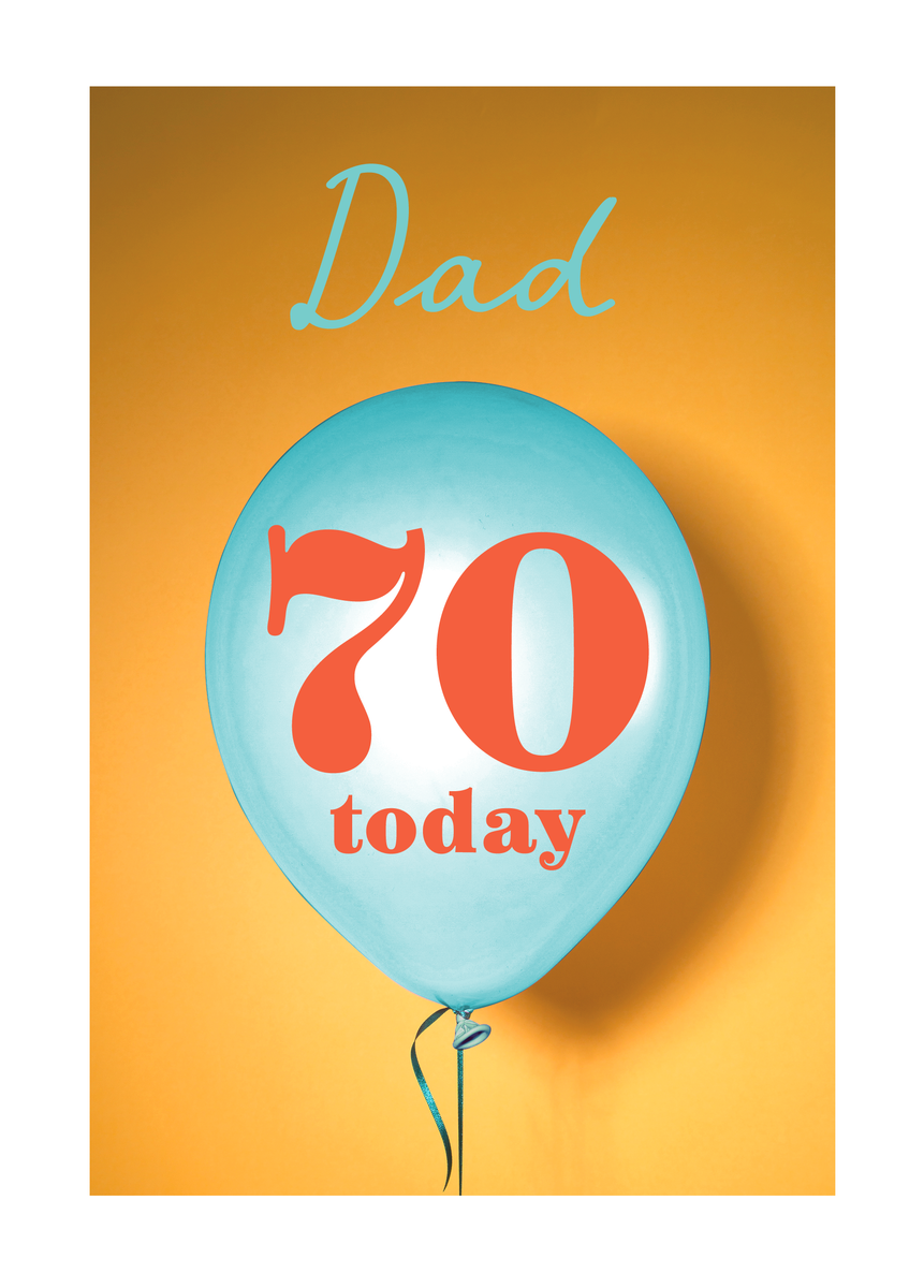 Personalised & Editable Blue Balloon 70th Birthday Card | Hallmark UK