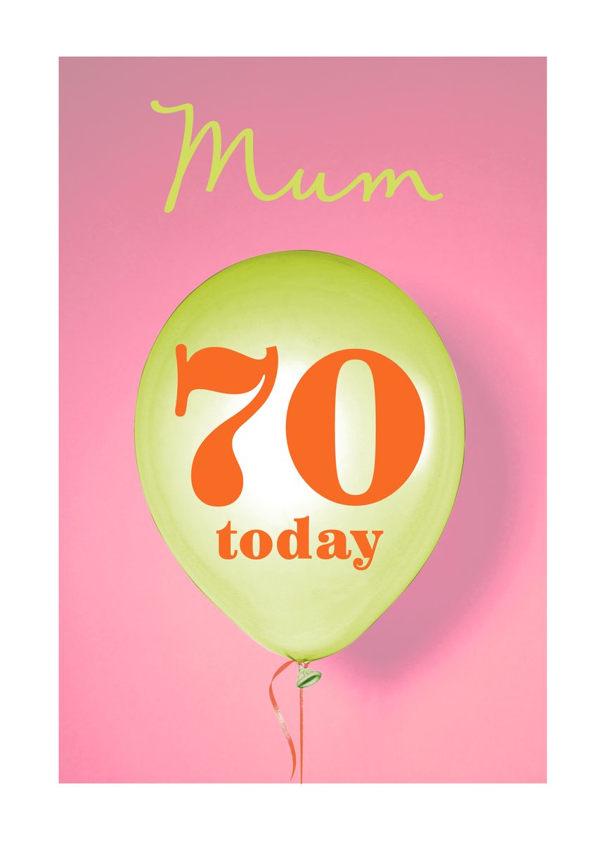 Personalised & Editable Green Balloon 70th Birthday Card | Hallmark UK