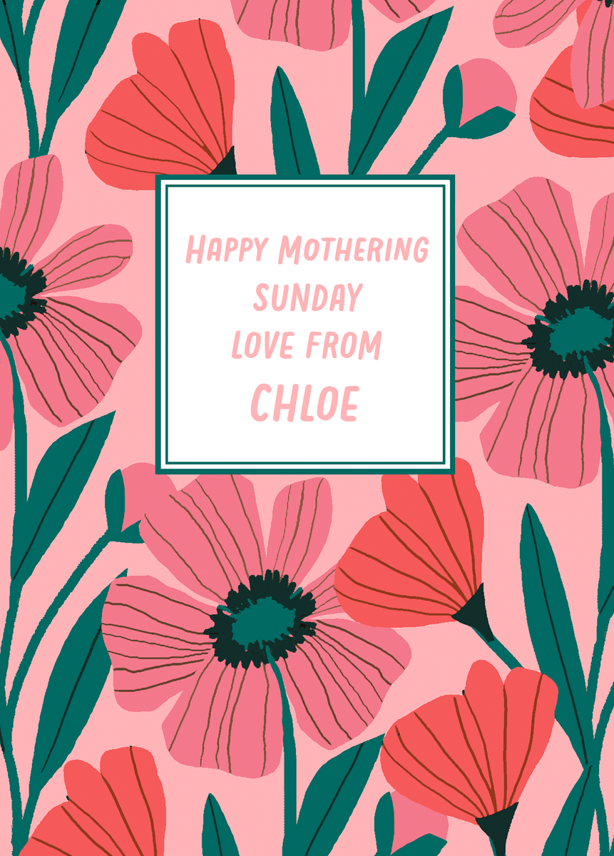 Personalised Editable Pink Florals Mother's Day Card | Hallmark UK