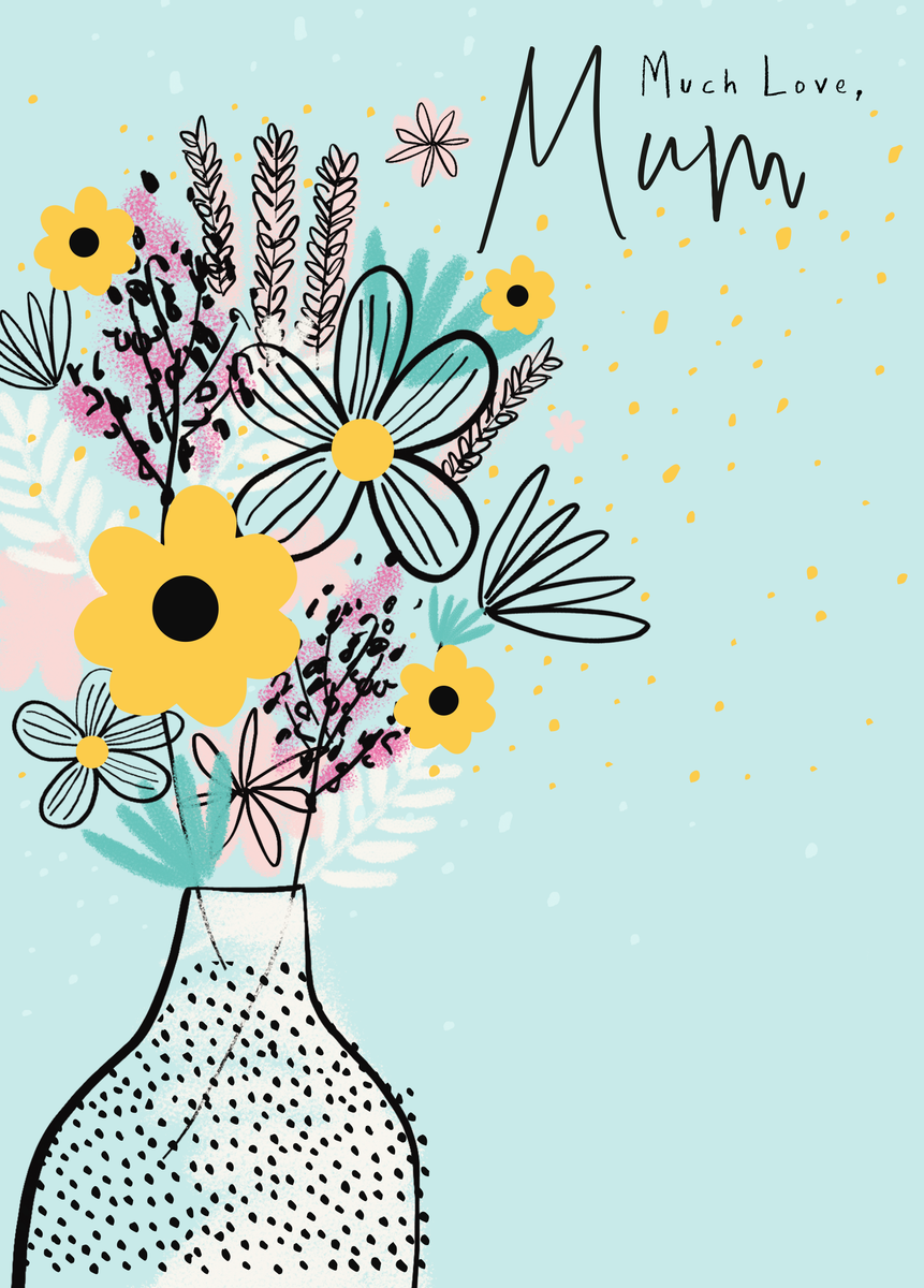 Personalised Blue Flowers & Vase Birthday Card for Mum | Hallmark