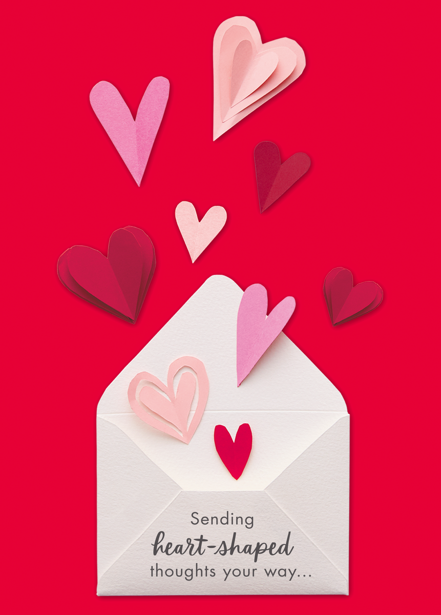 Personalised Red Hearts & Envelope Valentines Card | Hallmark