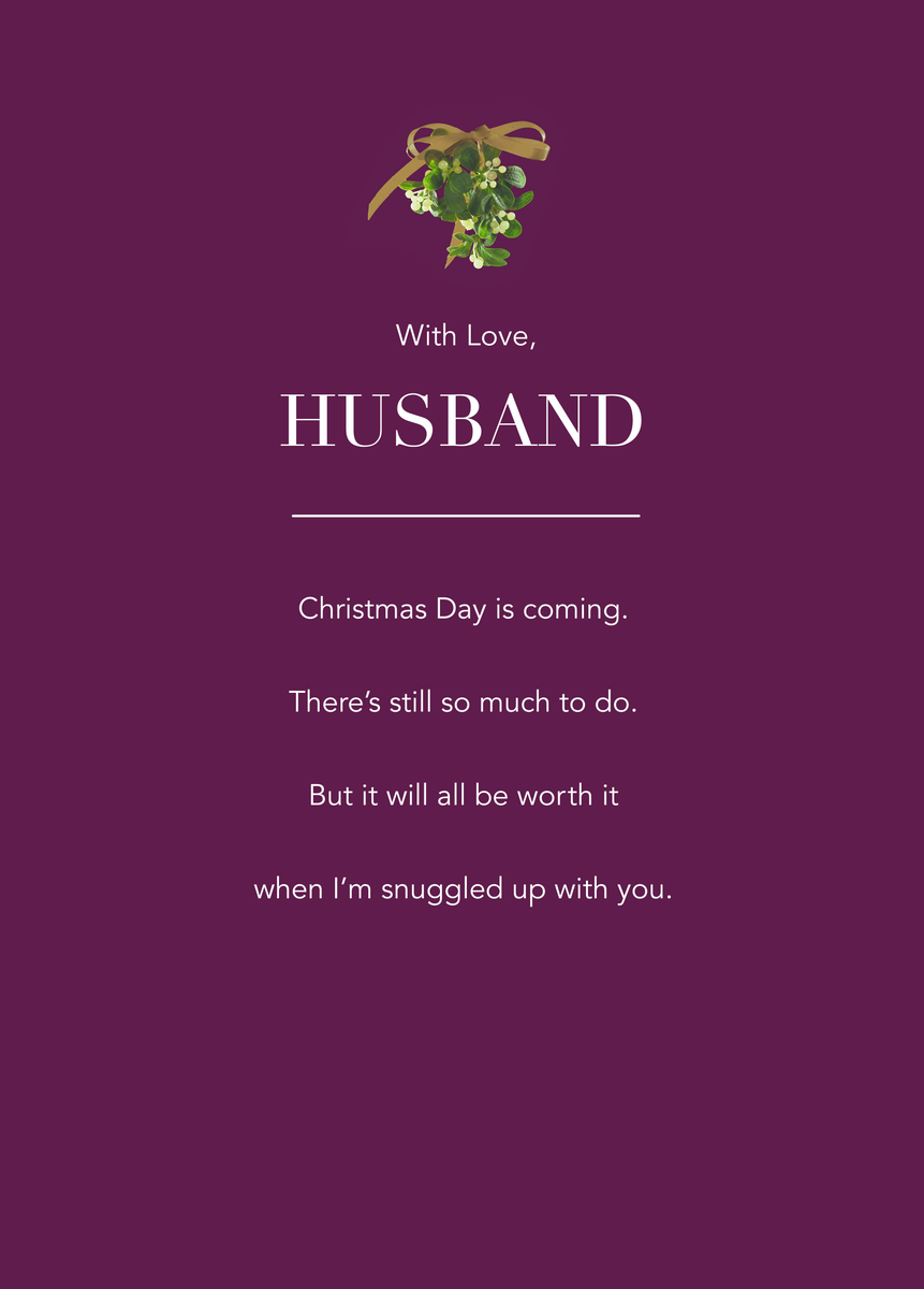 Personalised Traditional Husband Christmas Card – Hallmark