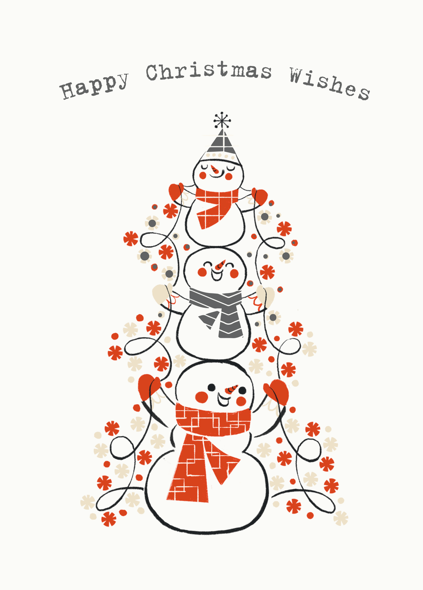 Personalised Snowmen And Tree Christmas Card – Hallmark