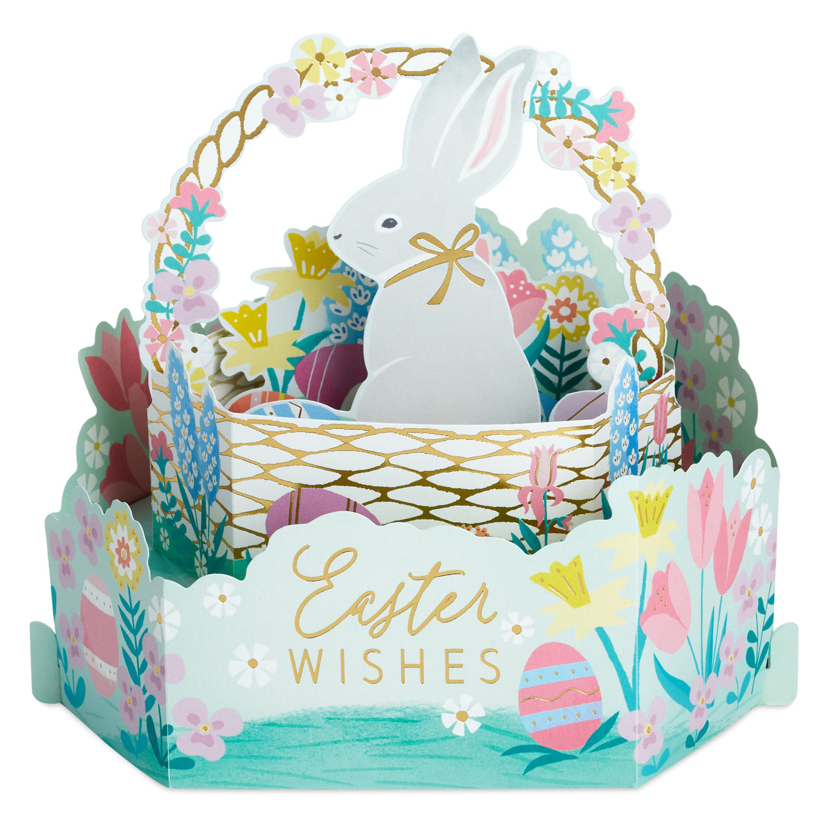 Paper Wonder Easter Card - 3D & Pop-Up Easter Basket with Rabbit