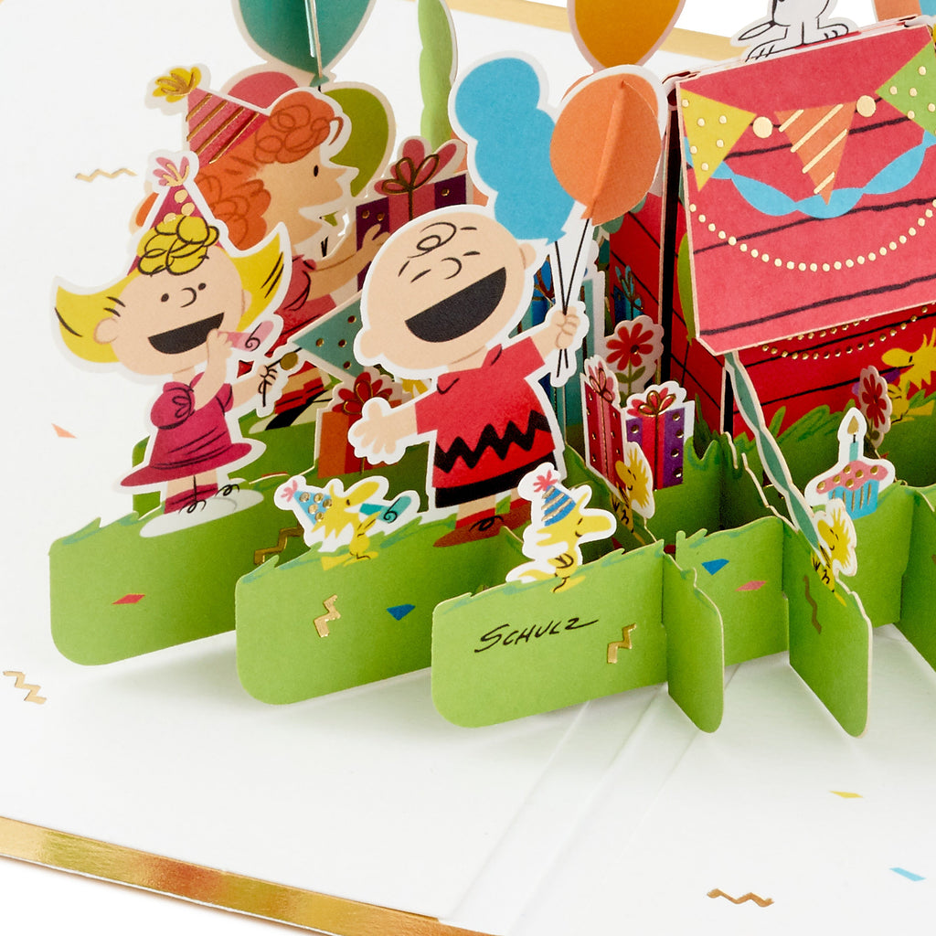 Any Occasion, Birthday Card - 3D Pop-Up PEANUTS SNOPY & Gang Design