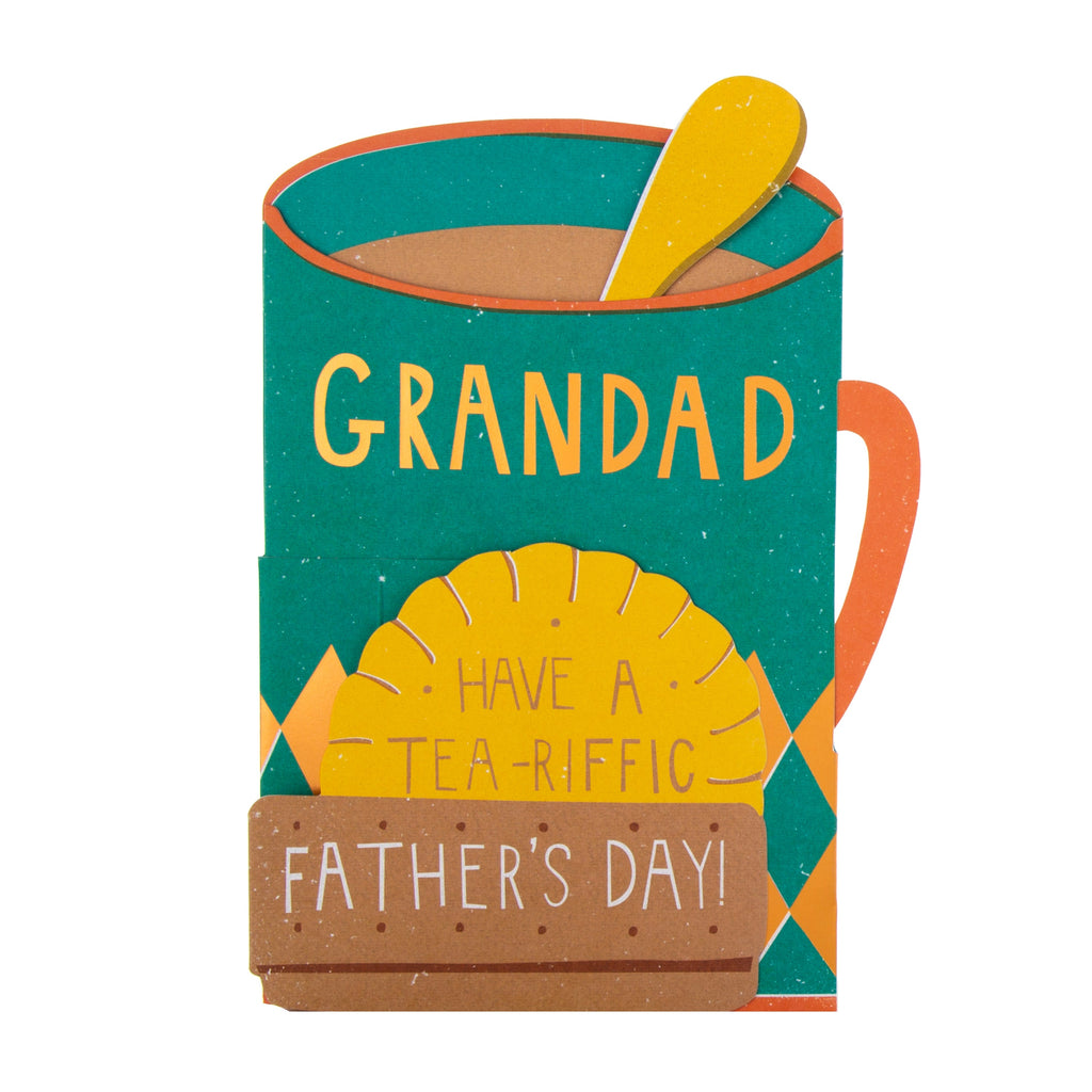 Father's Day Card for Grandad - 3D Pop-Up Tea & Biscuits Design