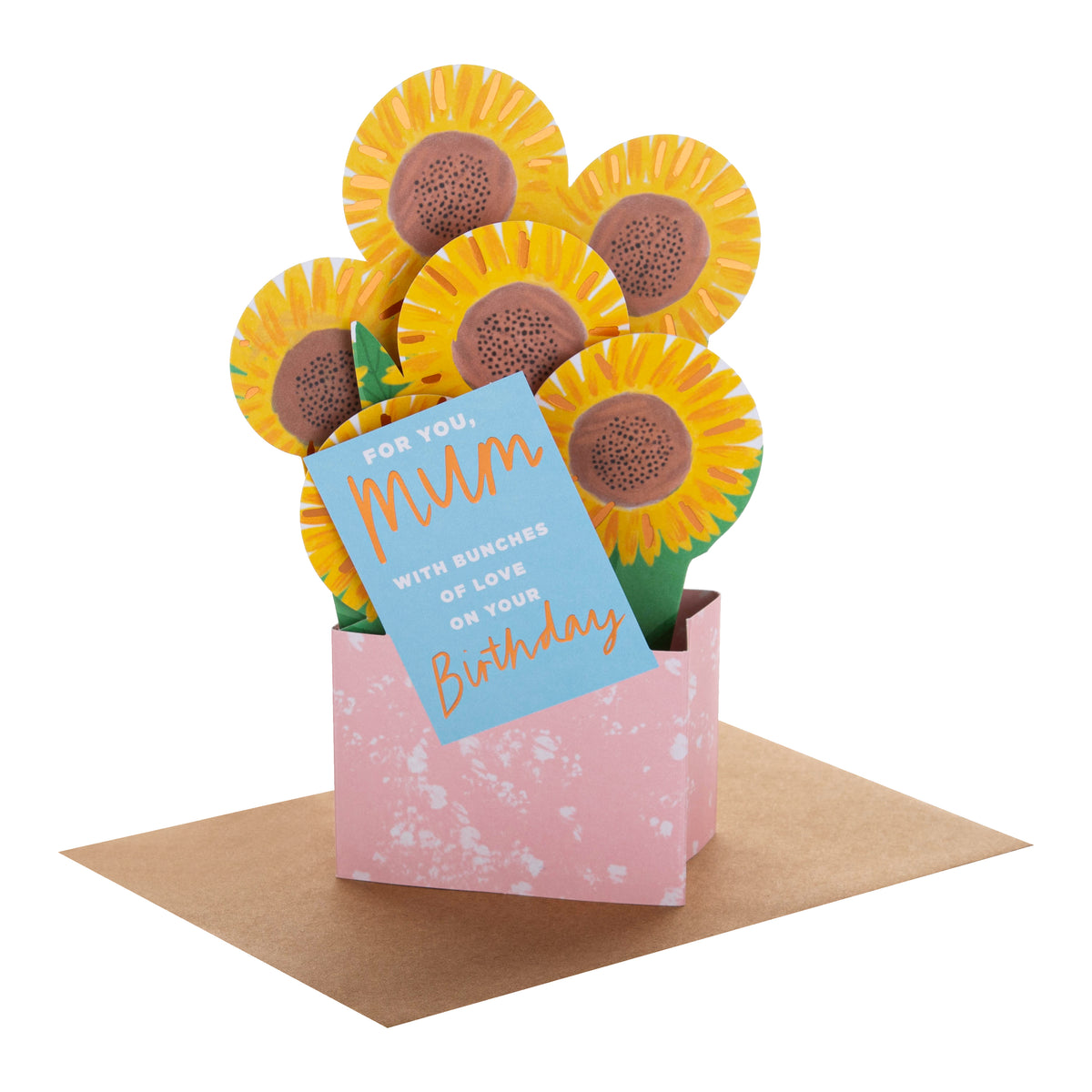 Birthday Card for Mum - Pop-up 3D Sunflowers & Vase Design – Hallmark