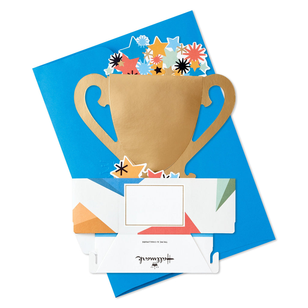 Father's Day Card for Dad - 3D Pop-Up 'Best Dad' Trophy