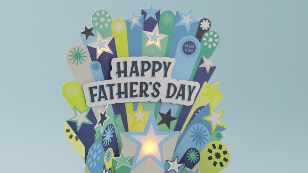 Musical & Light Up Father's Day Card - 3D Pop-Up Father's Day Banner