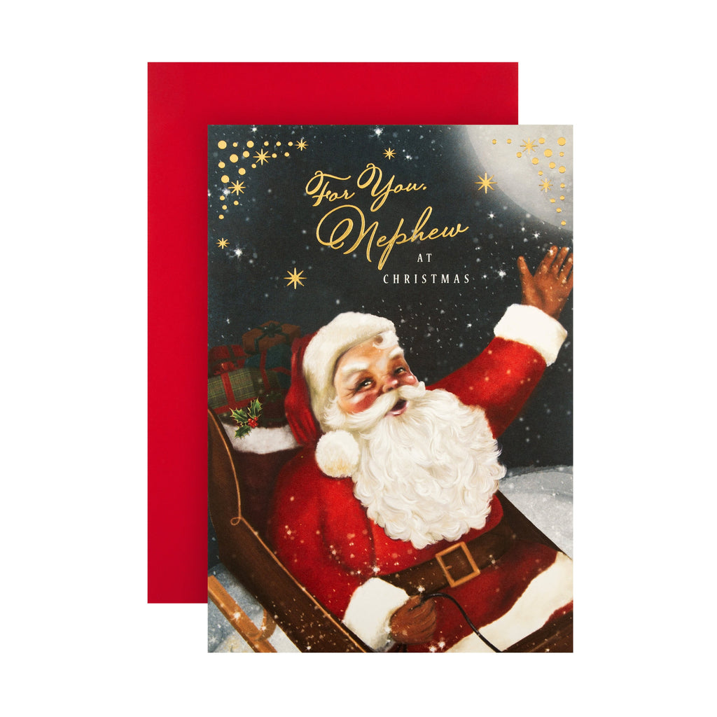 Christmas Card for Nephew - Classic Santa Design