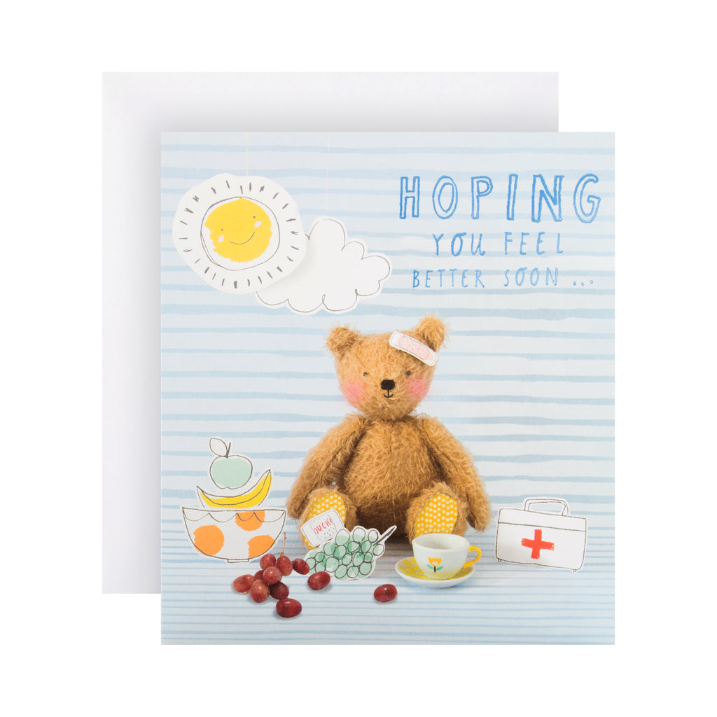 Get Well Card - Cute Photographic Teddy Design