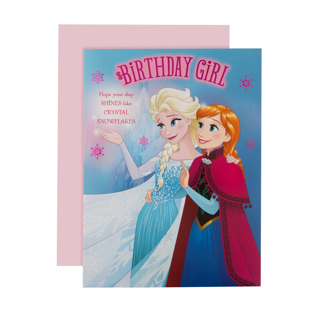 Birthday Girl Card - Large Disney Frozen Design