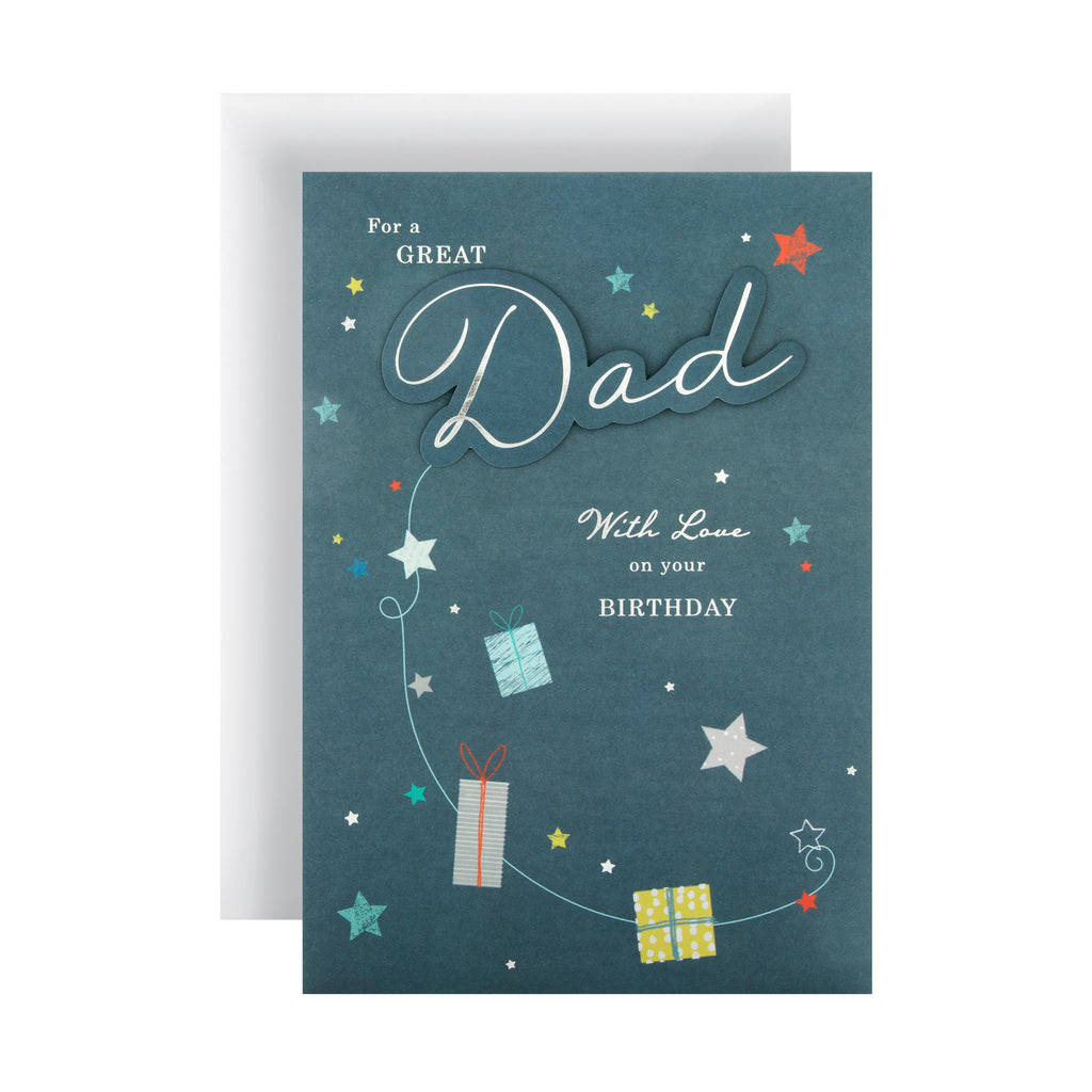 Birthday Card for Dad - Contemporary Foil text Design