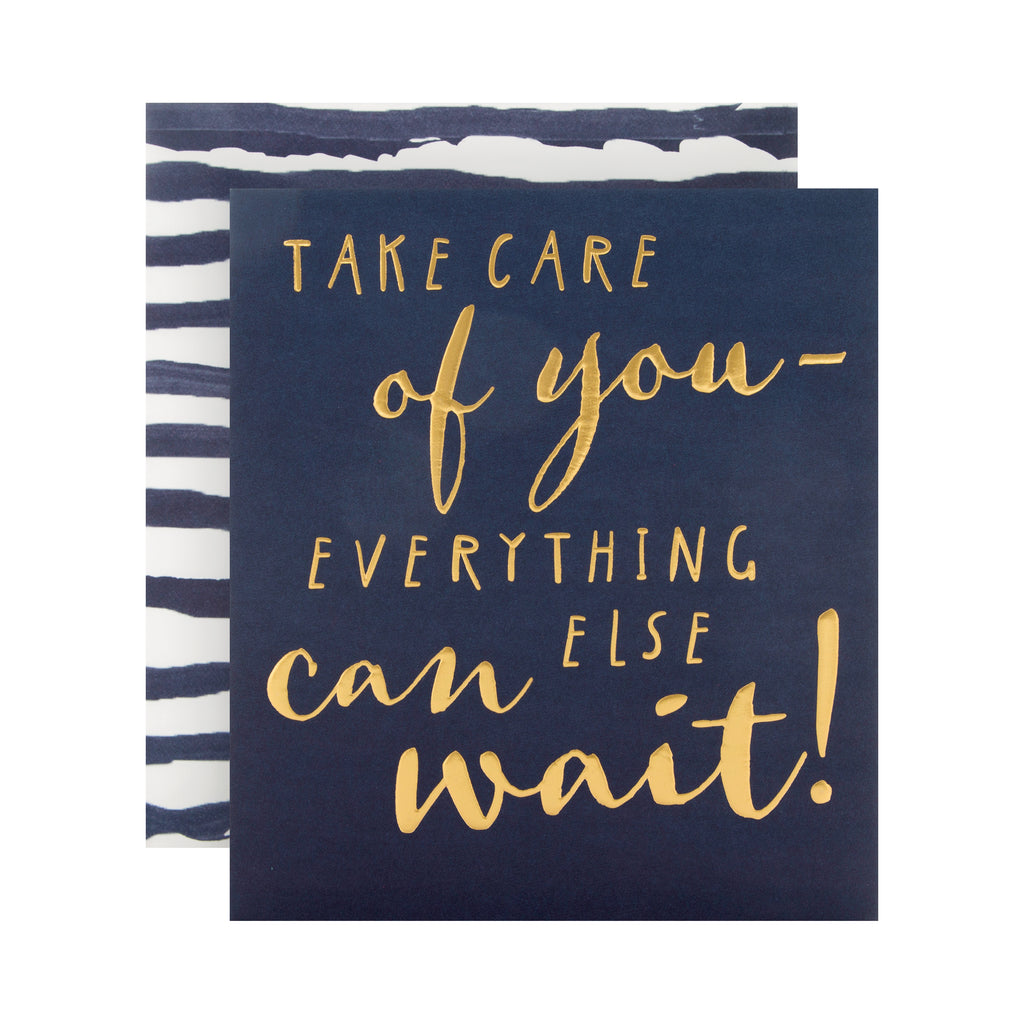 Get Well Card - Contemporary Embossed Text Design