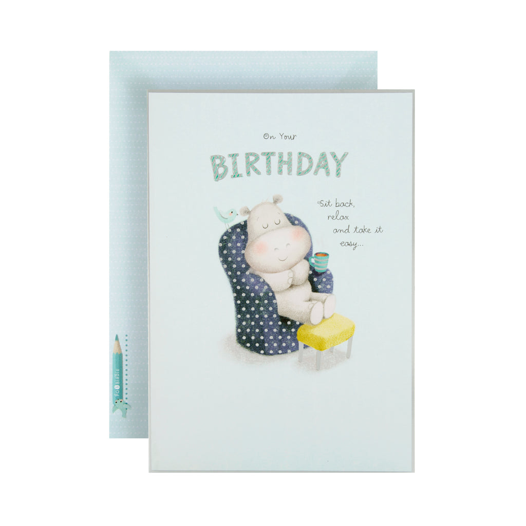 General Birthday Card - Cute Po & Birdie Design