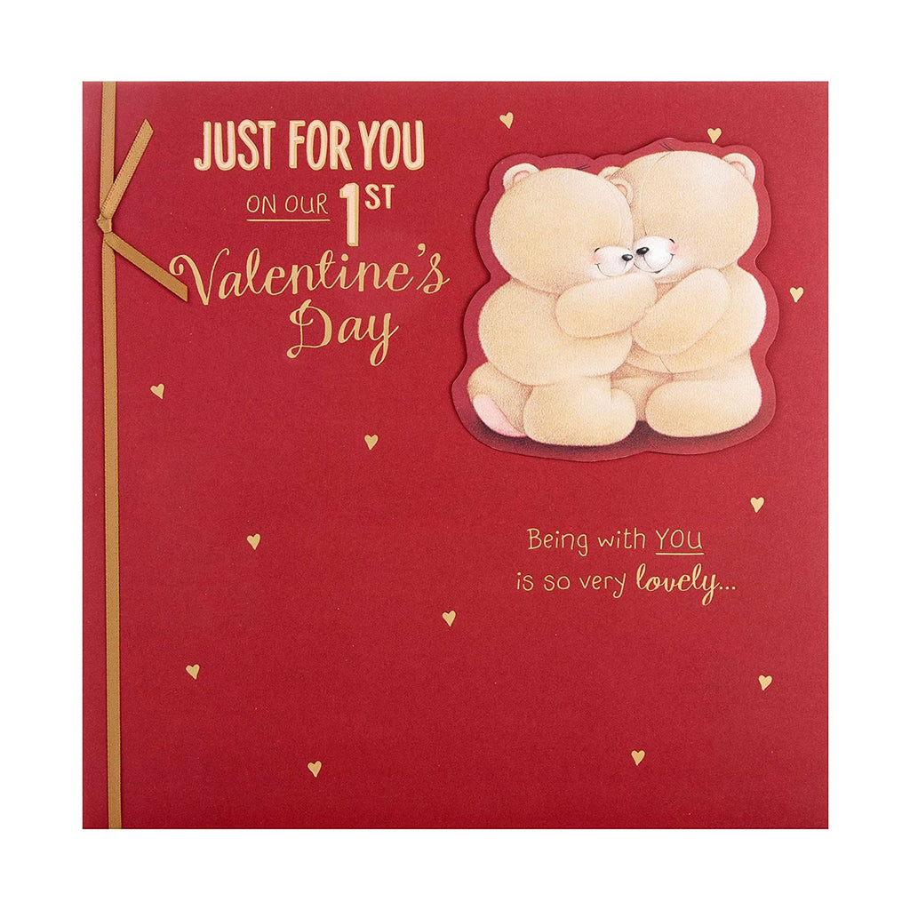 1st Valentine's Day Card - 3D Effect Forever Friends Design