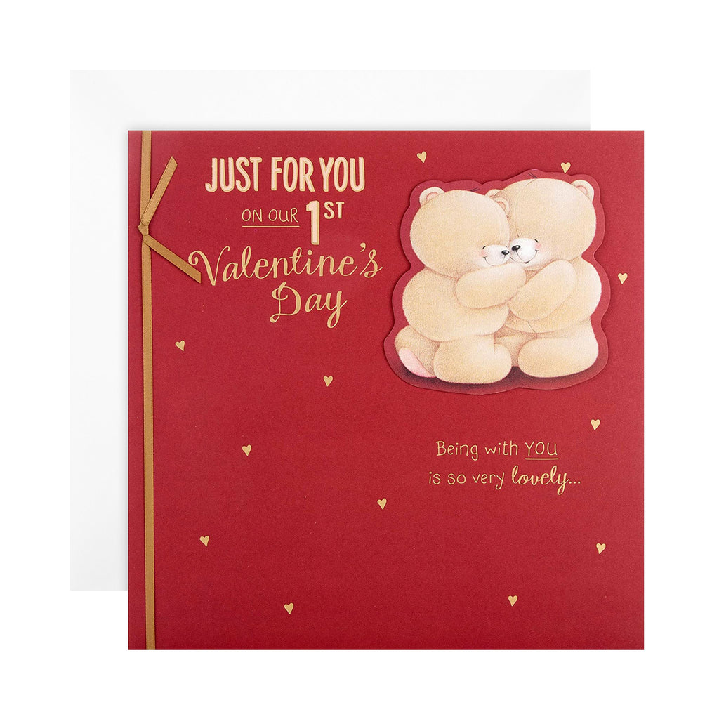 1st Valentine's Day Card - 3D Effect Forever Friends Design