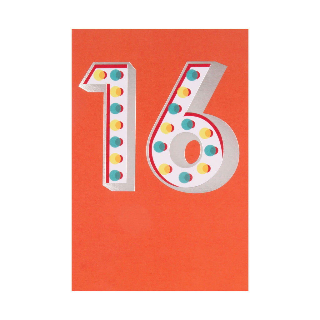 16th Birthday Card - Stylish Contemporary Design