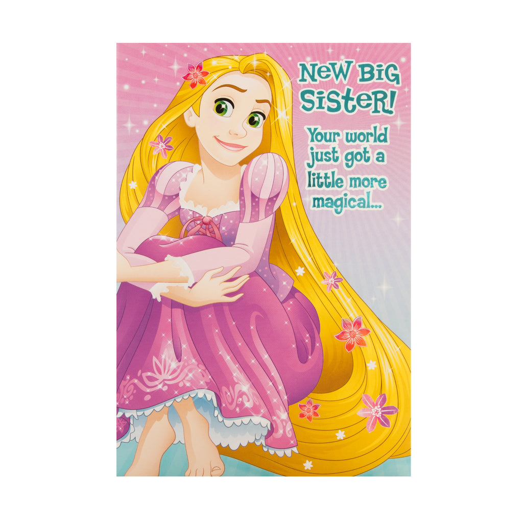 Big Sister Congratulations Card - Disney Rapunzel Design