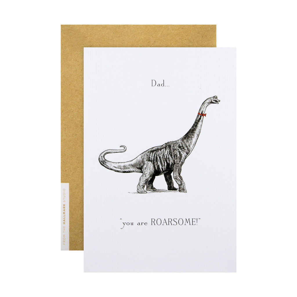 Father's Day Card for Dad - Illustrated Hallmark Studio Collection Dinosaur Design